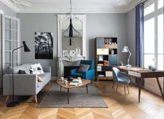 Creative Home Office Combined With Living Room For Apartment home-office-with-living-room