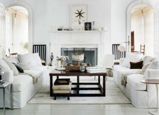White Living Room Rustic Vintage Style Decorating white-living-room-rustic-vintage-style