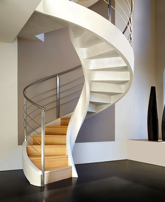 Concrete spiral stairs
