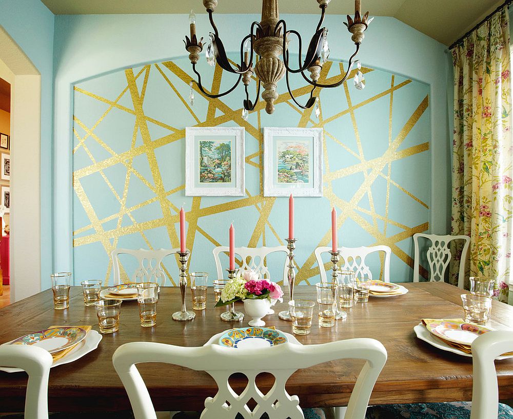 Dining Room with gold accent