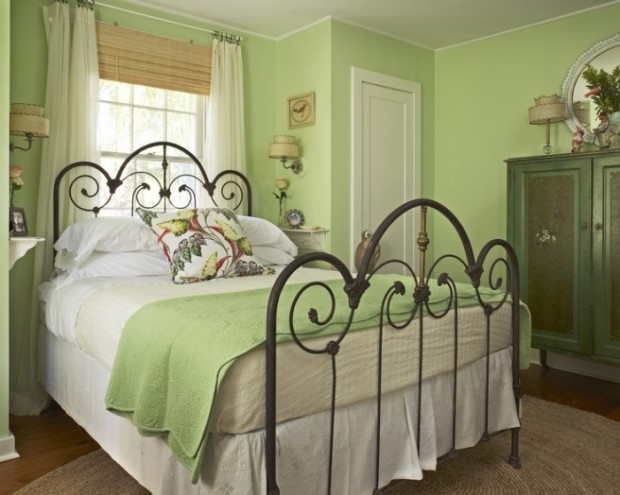 Green Shabby Chic Bedroom