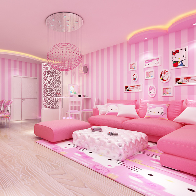 Pink Living Room with Beautiful Lighting