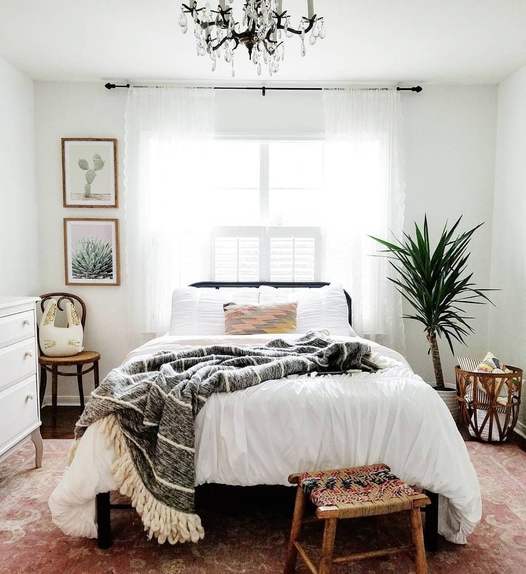minimalist bohemian bedroom