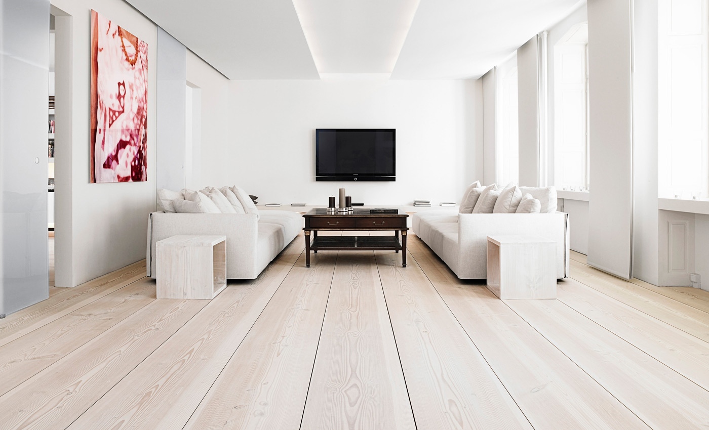 White Interior With Wooden Floor