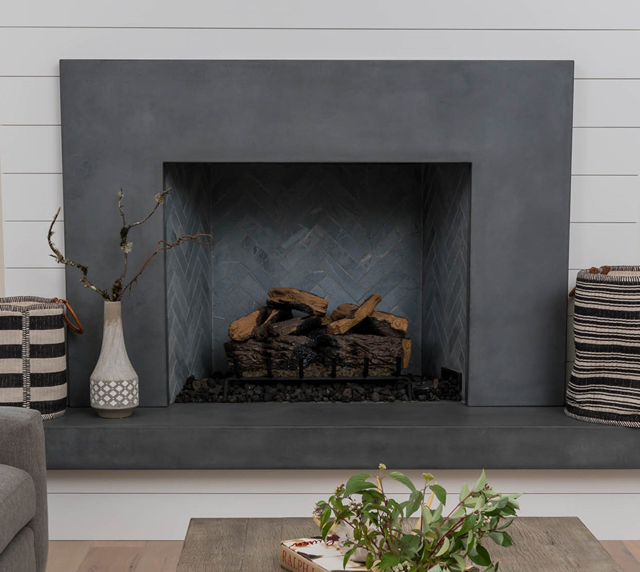 Aesthetic Concrete Fireplace