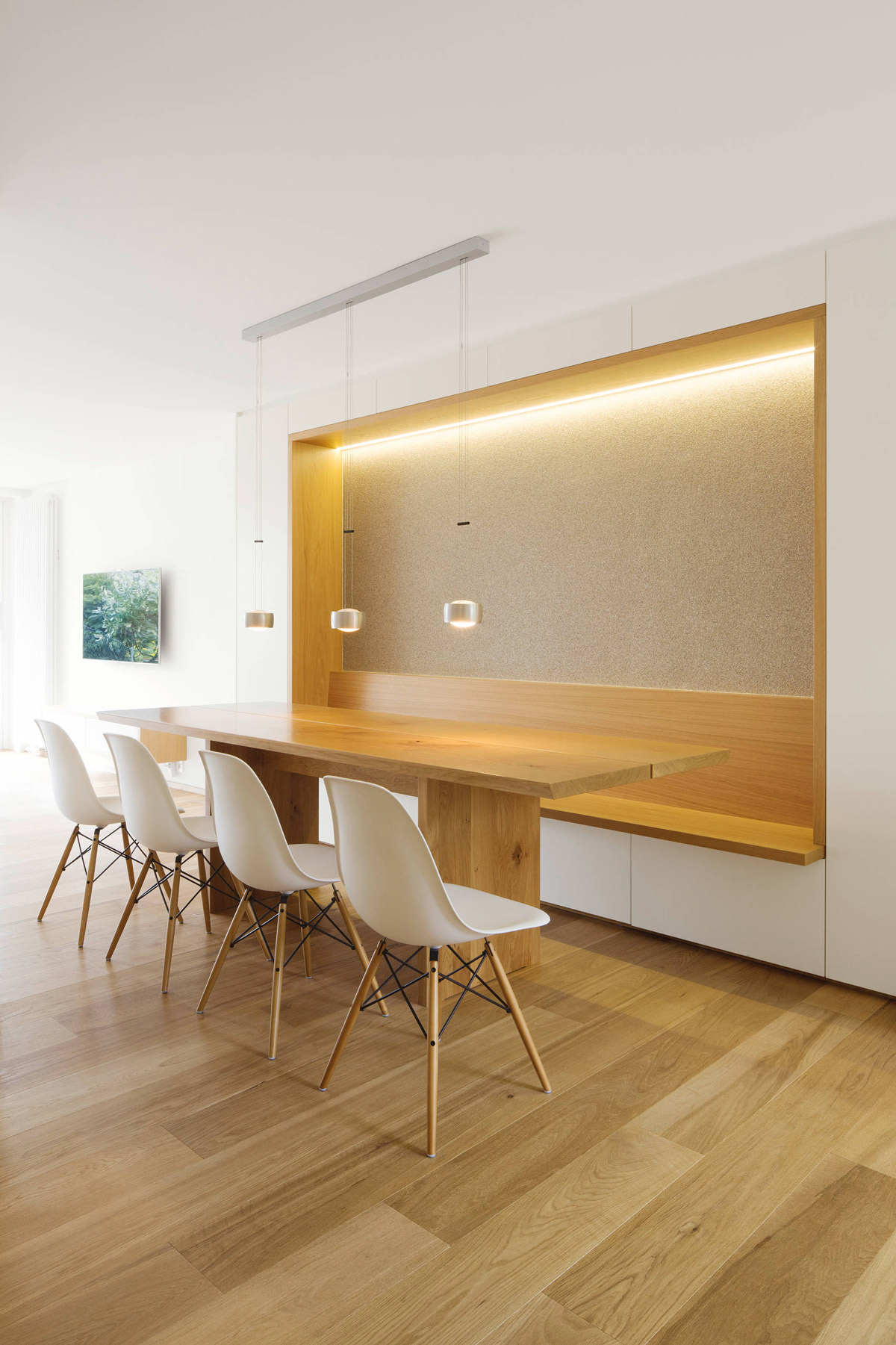 Minimalist Dining Room with Ambient Lights
