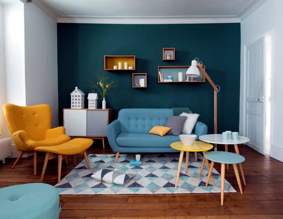 Retro Blue Living Room