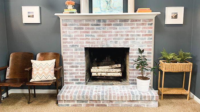 Unique Brick Fireplace