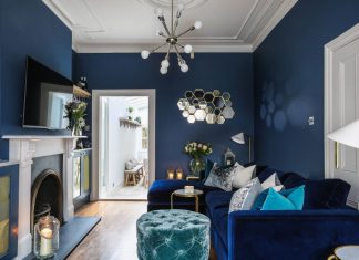 Living Room Design Inspiration in Soothing Blue Color