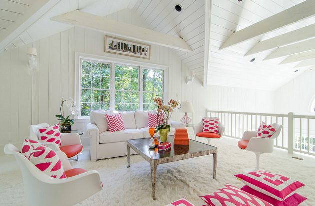 Pink Feminine Living Room