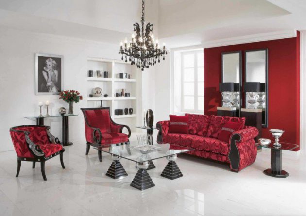 Red Feminine Living Room