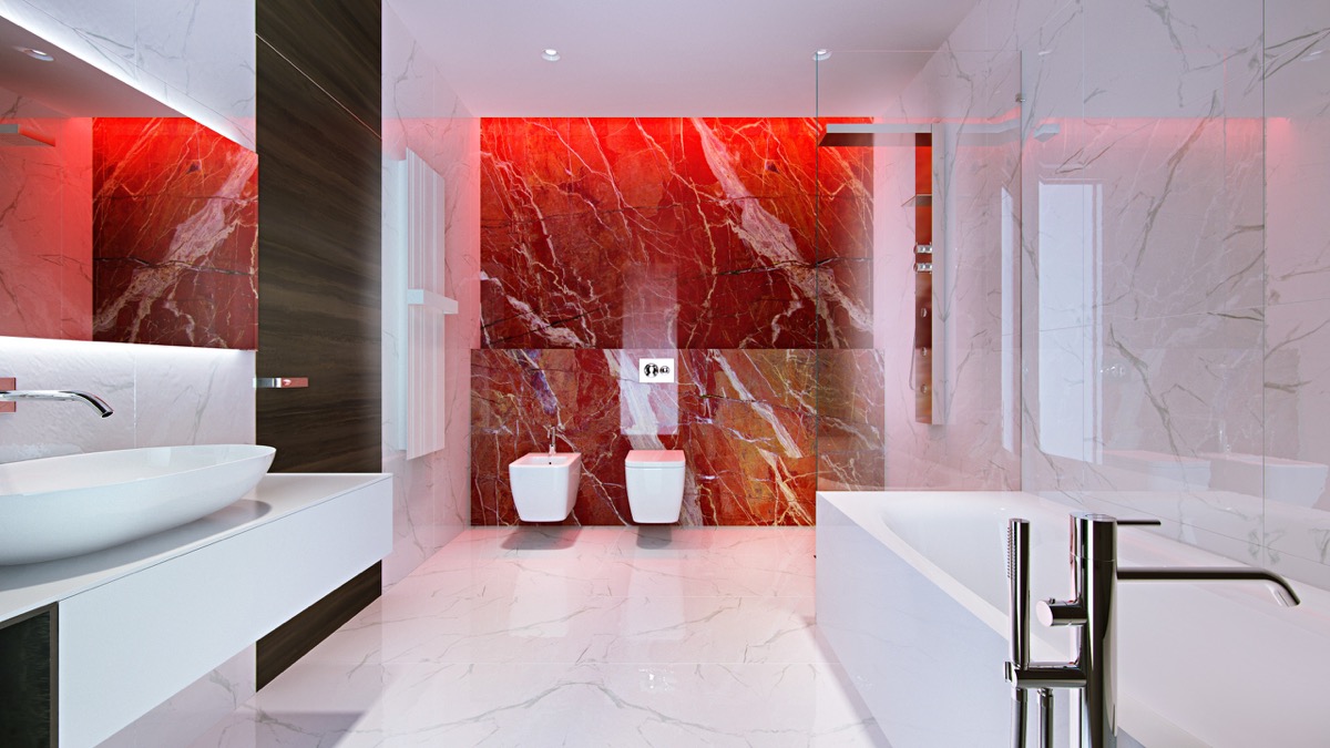 Aesthetic Red Bathroom