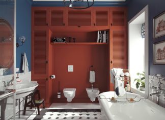 Amazing Bathroom Interior Design with Red Color