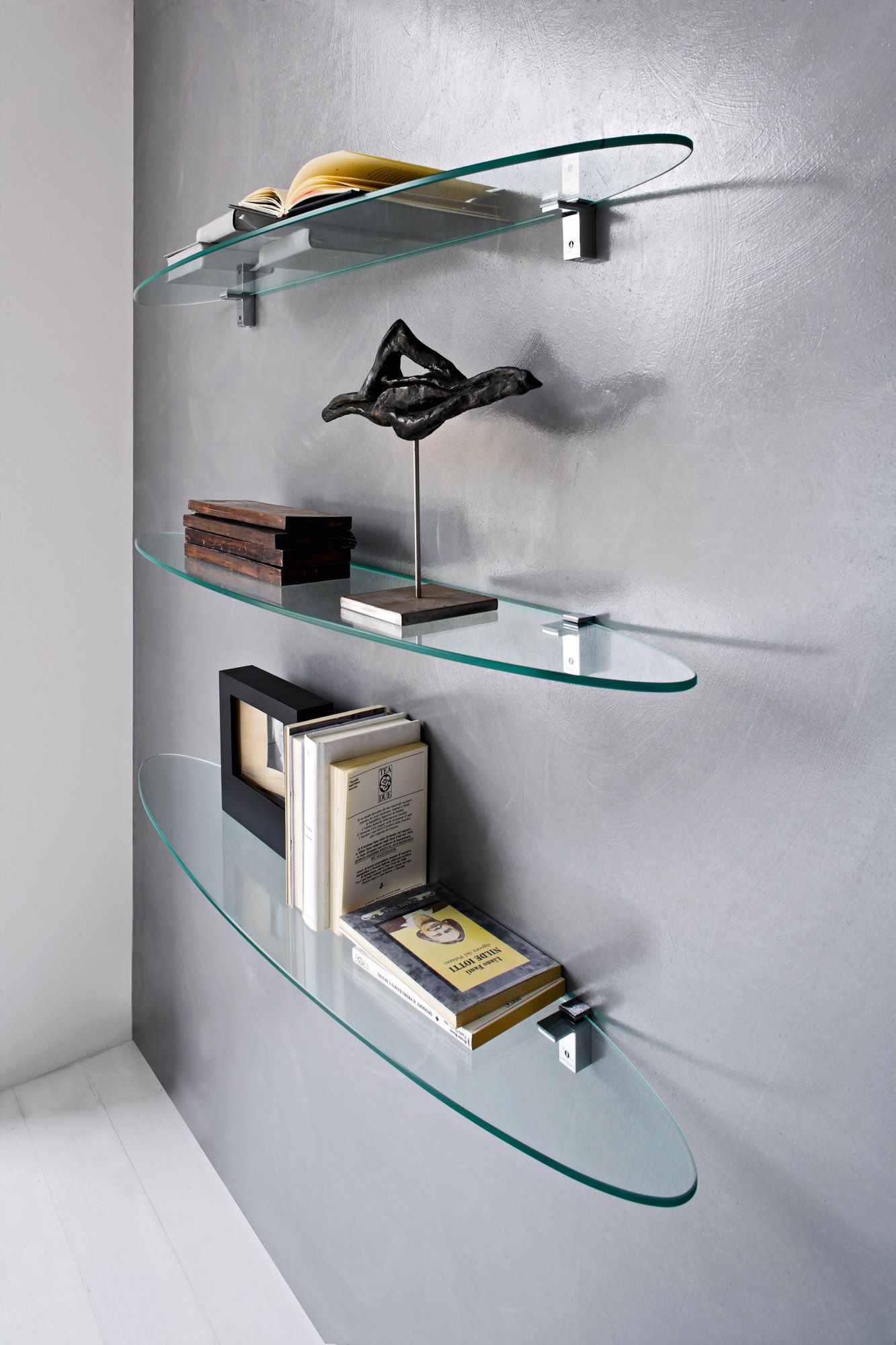 Minimalist Glass Wall Shelf