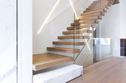 Minimalist Staircase with Glass Railing