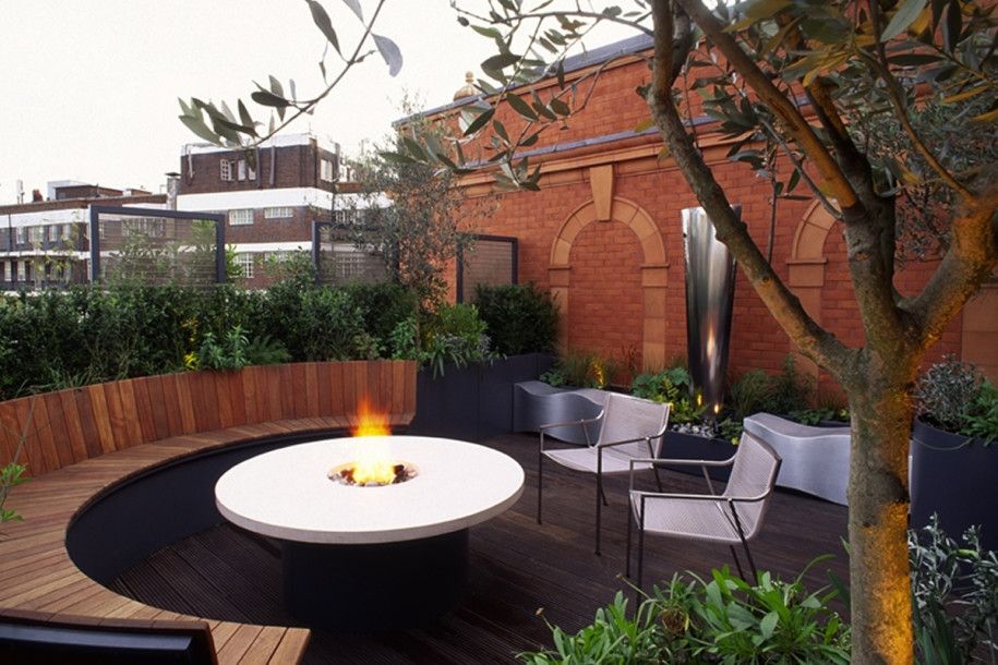 Rooftop Garden with Campfire