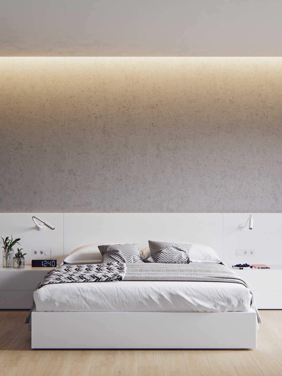 Minimalist Bedroom with Ambient Light