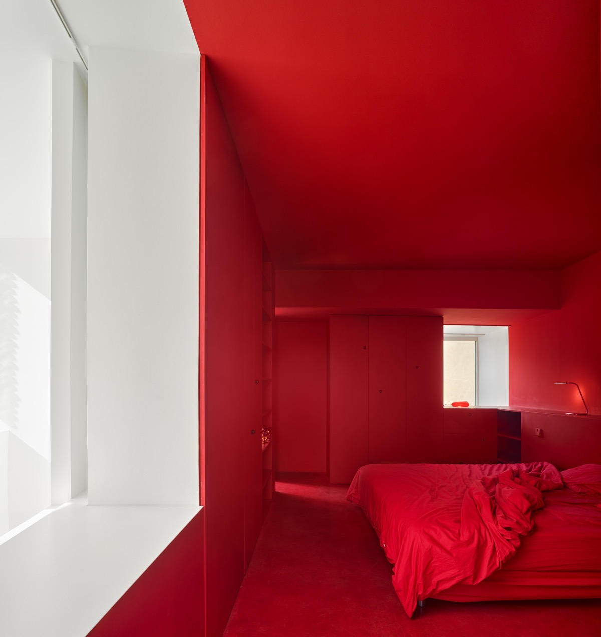 Minimalist Red Bedroom