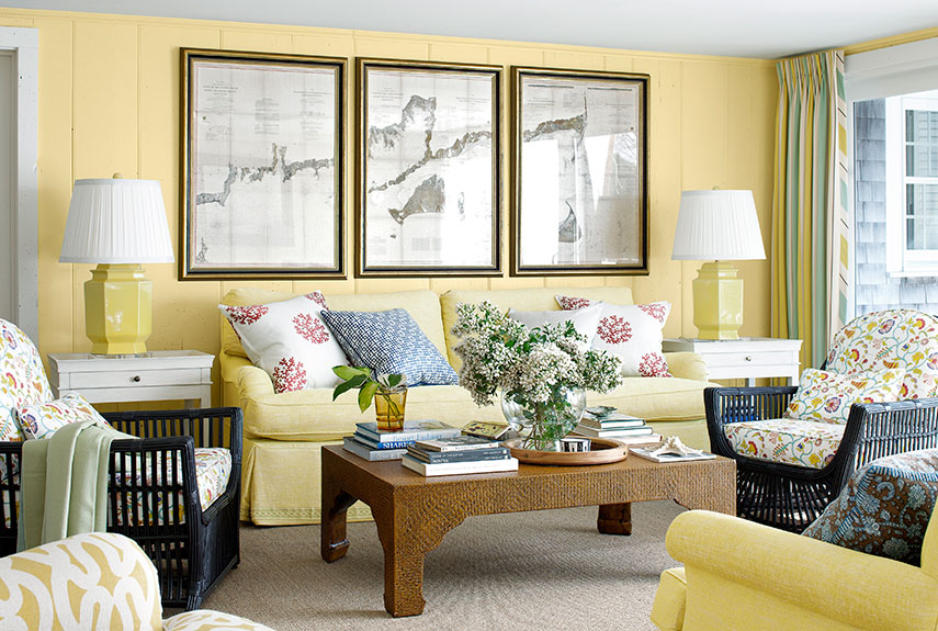Yellow Sofa in a Vintage Interior