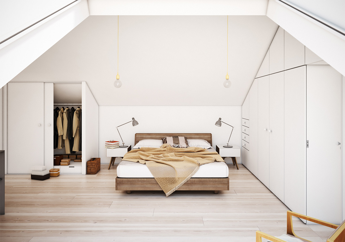Attic Bedroom with Built in Storage