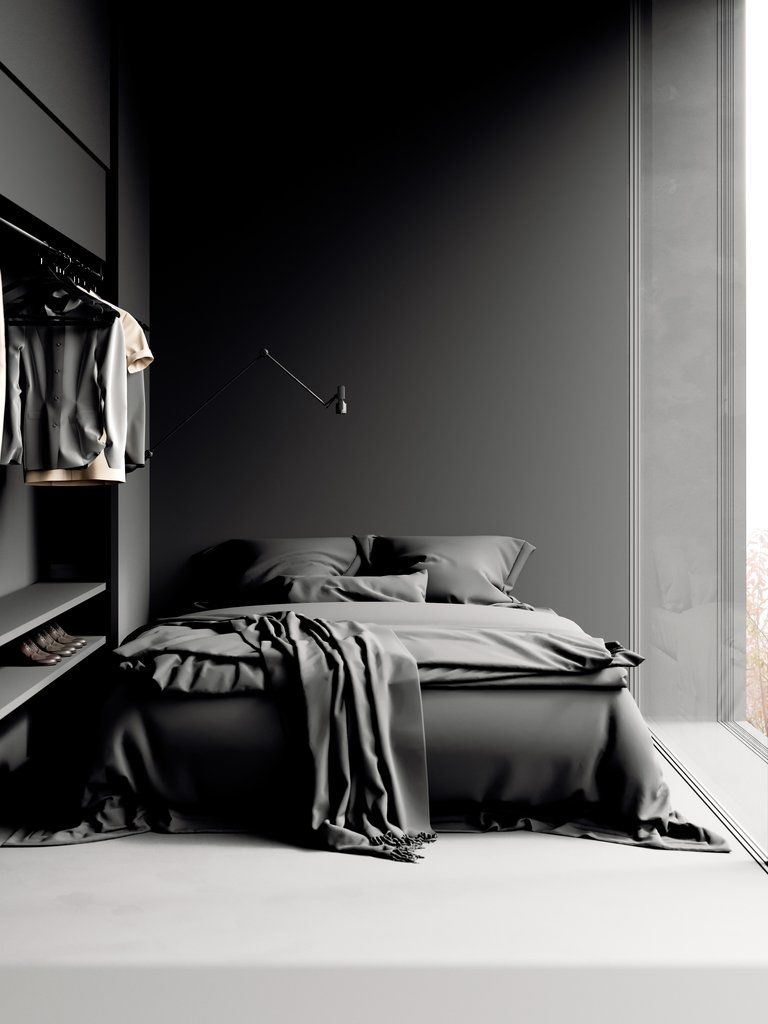Dark Style Minimalist Bedroom