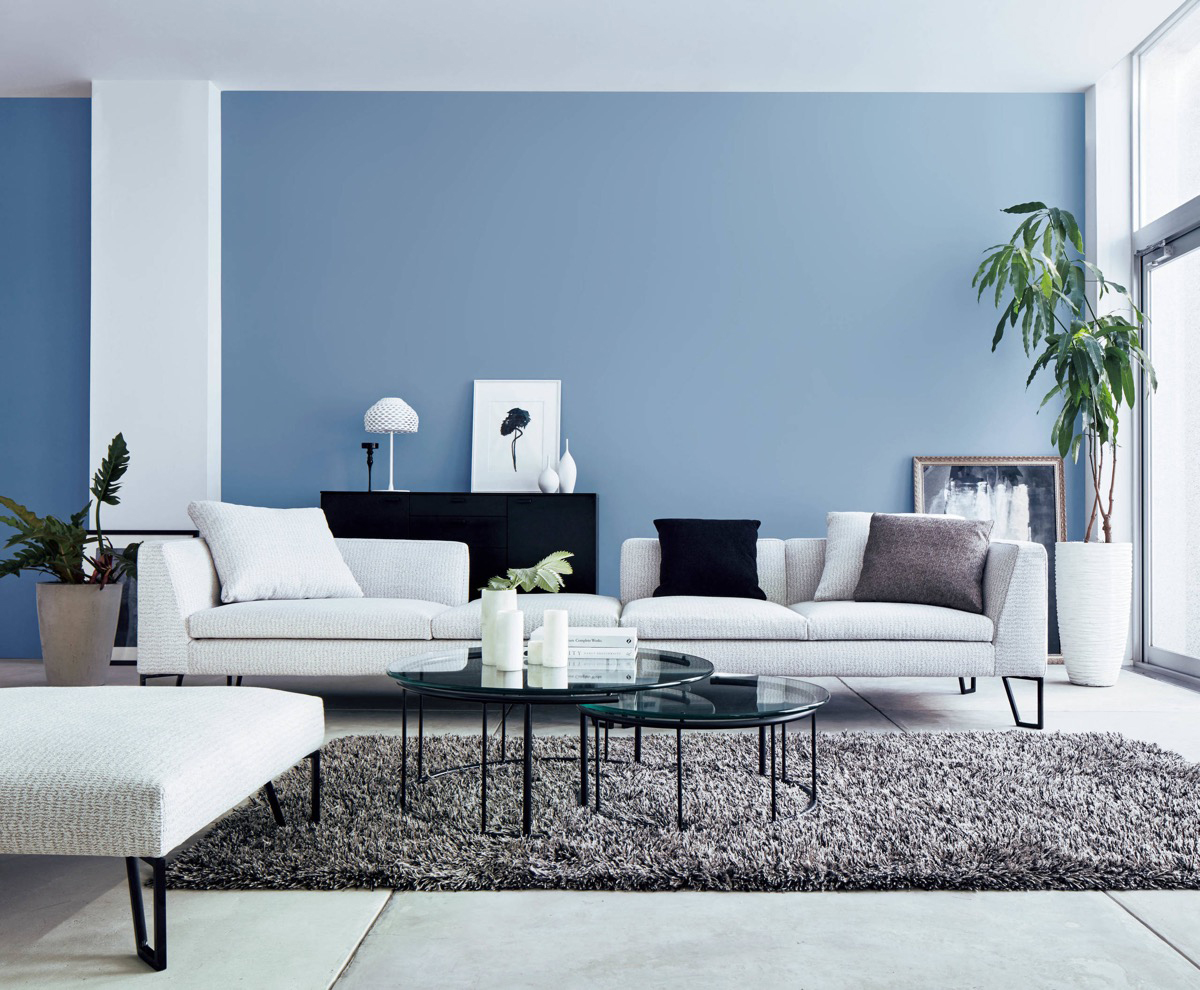 Aesthetic Blue Accents in the Living Room