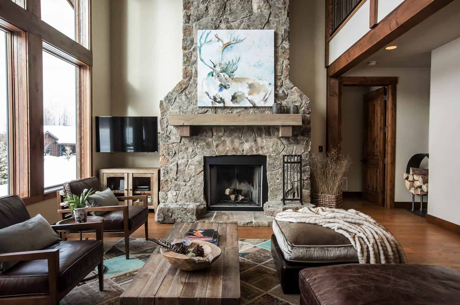 Rustic Living Room with Fireplace