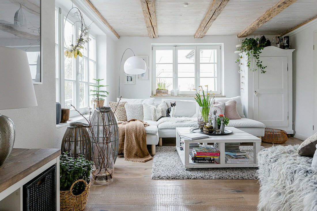 Rustic White Living Room