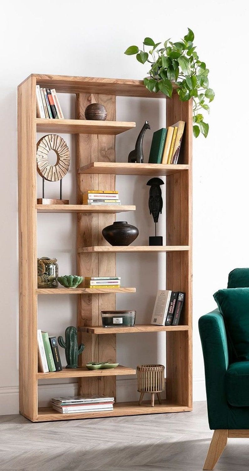 Warm Bookshelf in Rustic Style