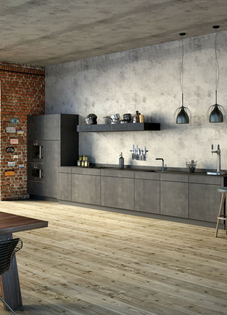 Aesthetic Concrete Walls in the Kitchen