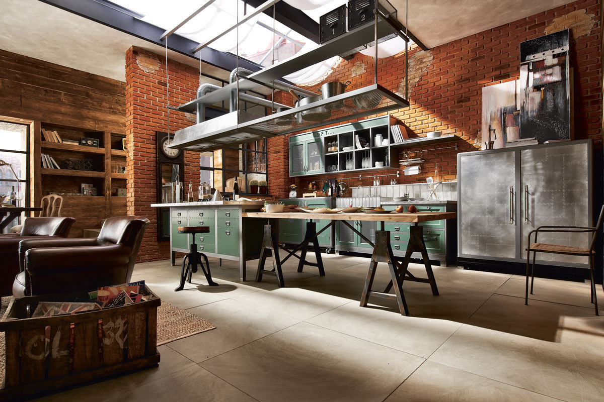 Industrial Kitchen in Open Space Concept
