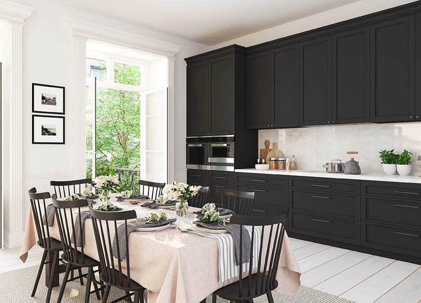 Black Cabinets in a White Kitchen
