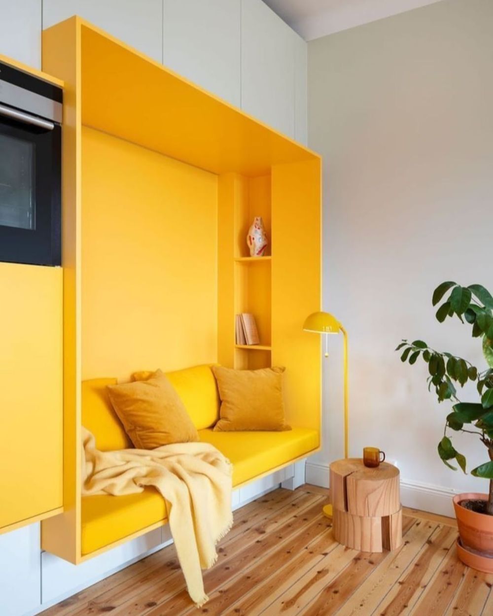 Delightfully Cheerful Reading Nook in Yellow