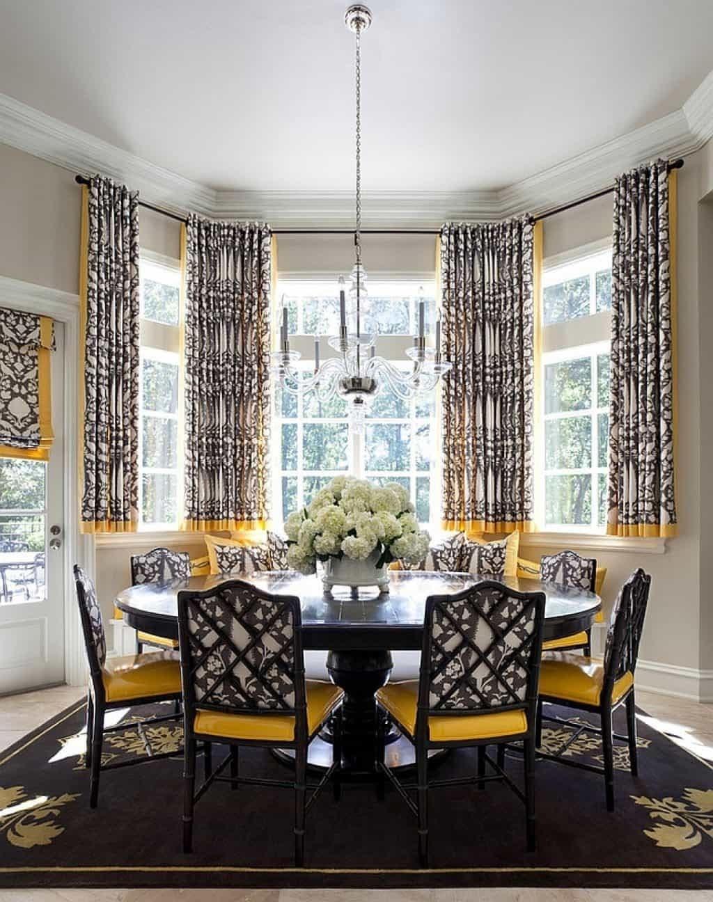 Dining Room Curtains for Bay Window