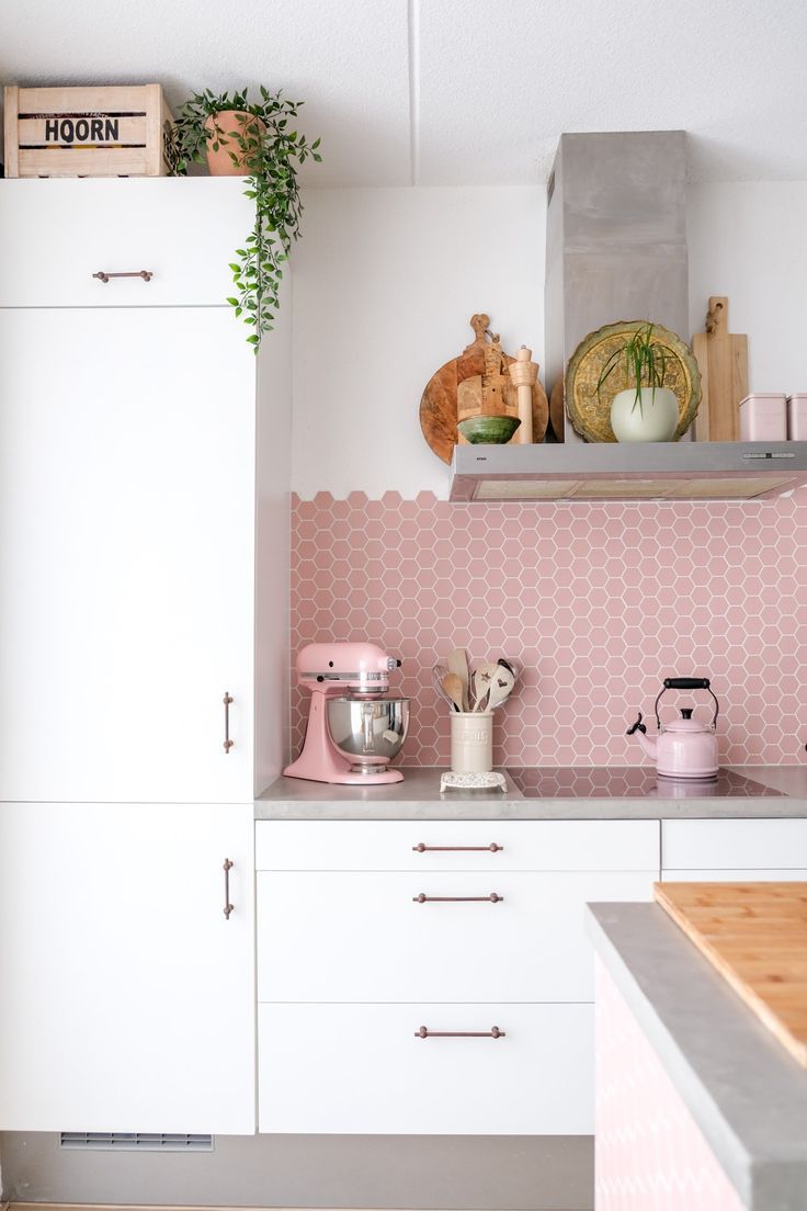 Pink Kitchen in Modern Interior Style