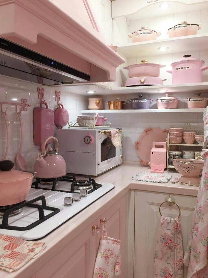 Pink Kitchen in Shabby Chic Style