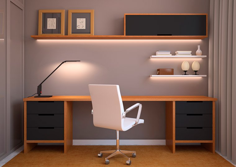 Workspace with Decorative Lighting