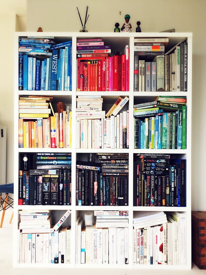 Bookshelf with Colorful Arrangements