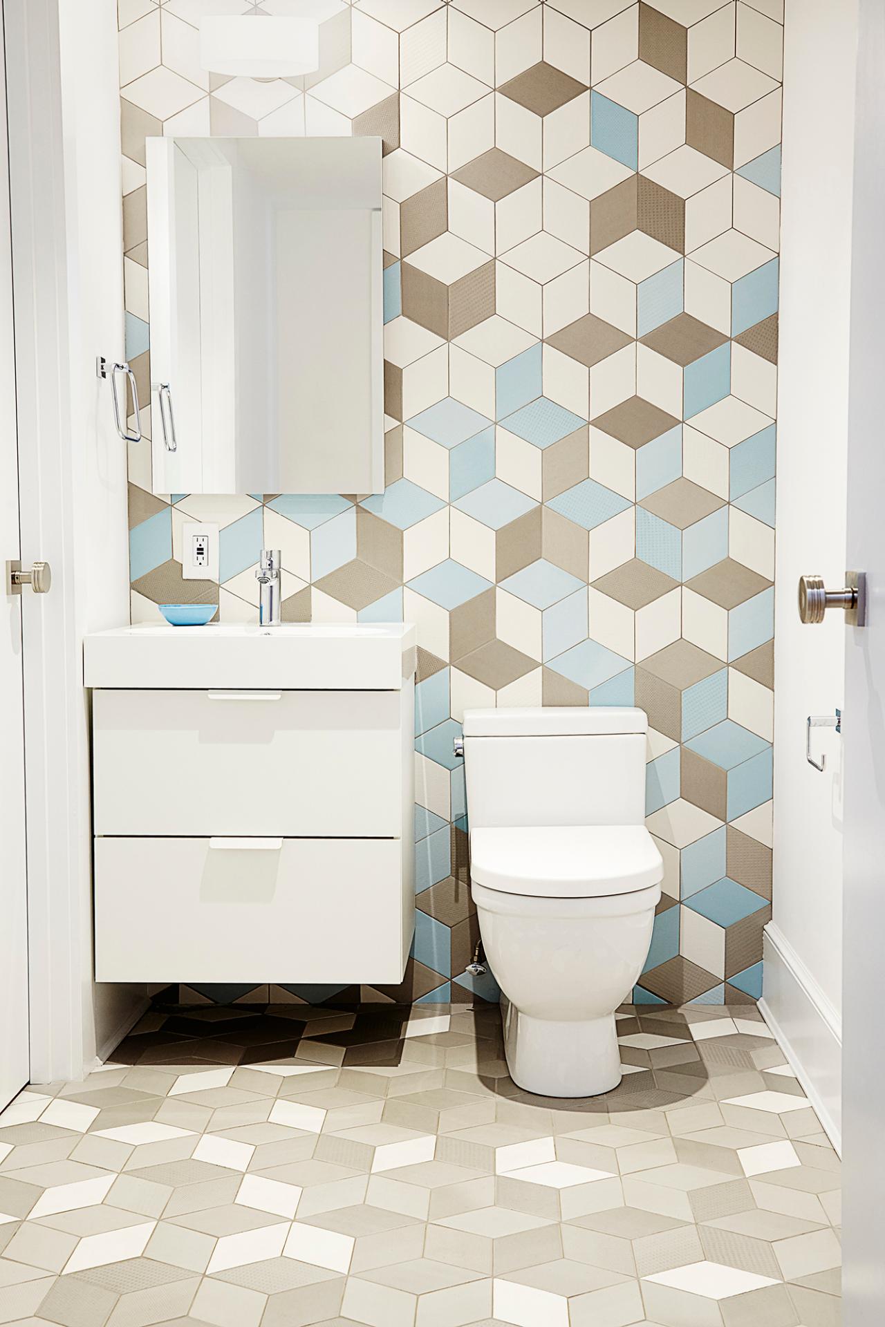 Geometric Style Contemporary Bathroom