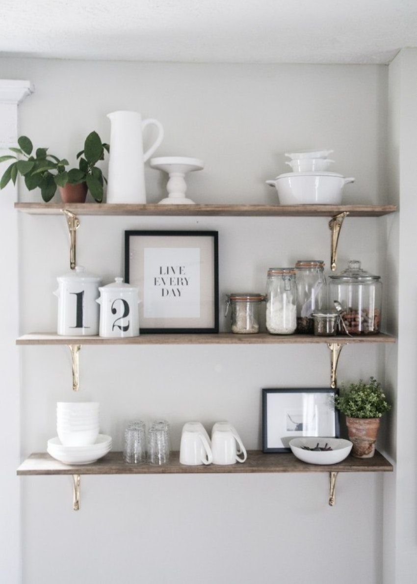 Open Shelf with Wall Decorative Concept
