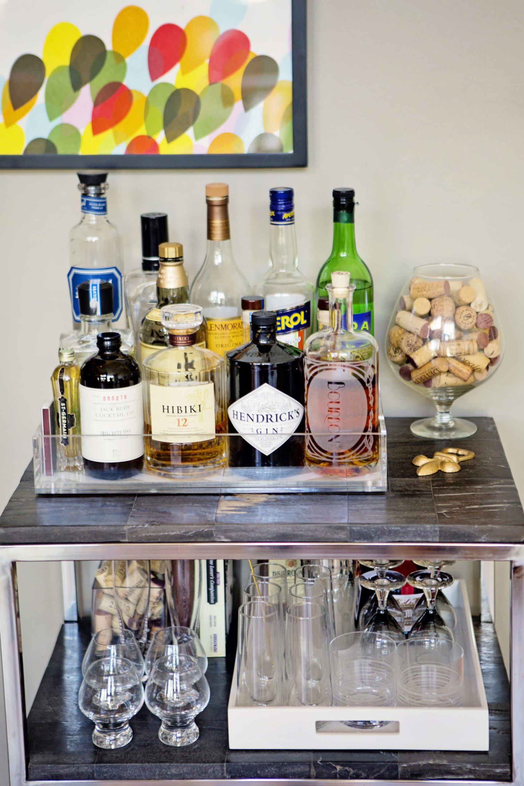 Add a Convenient Tray to Your Bar Cart