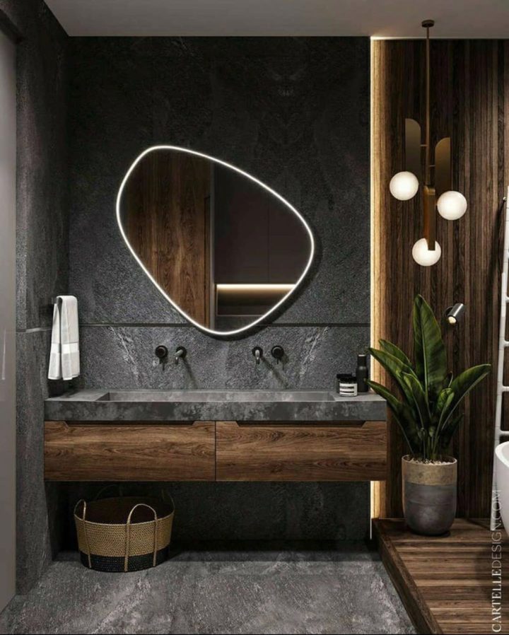 Bathroom Mirror with Unique Shape