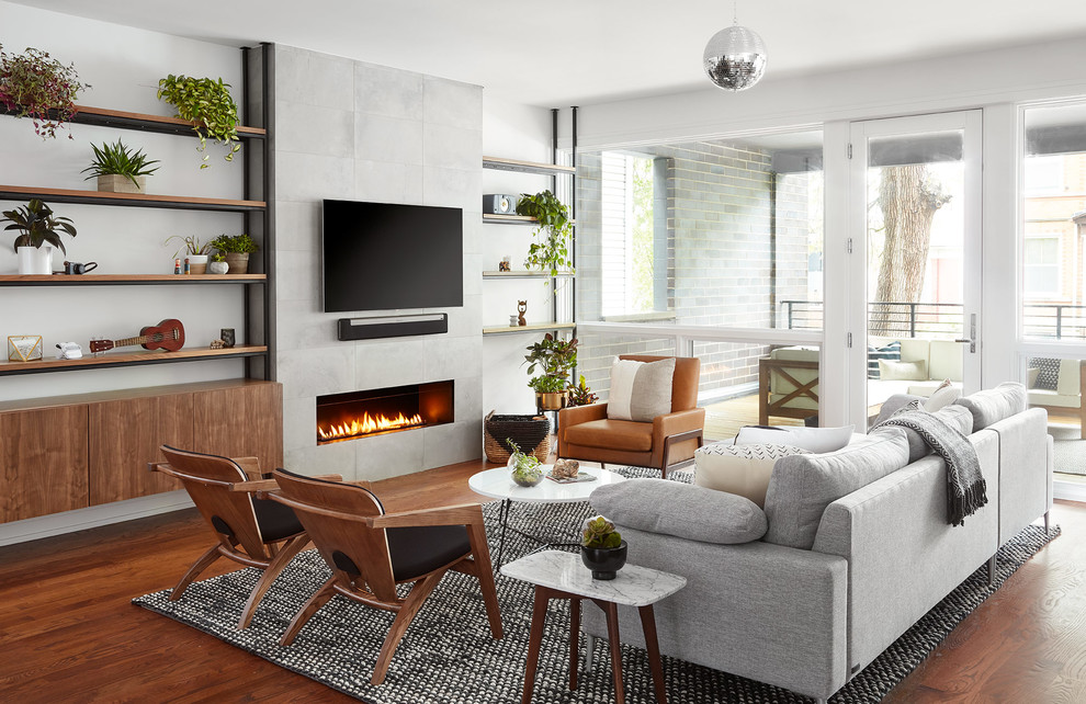 Living Room with Warm Wood Floor