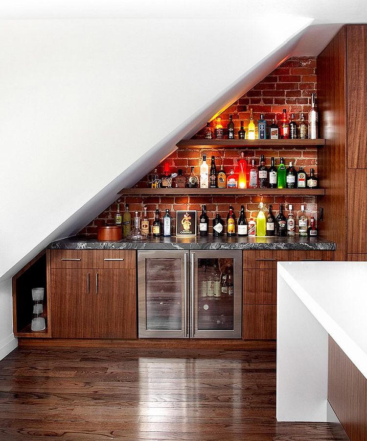 Simple Bar under the Basement Stairs
