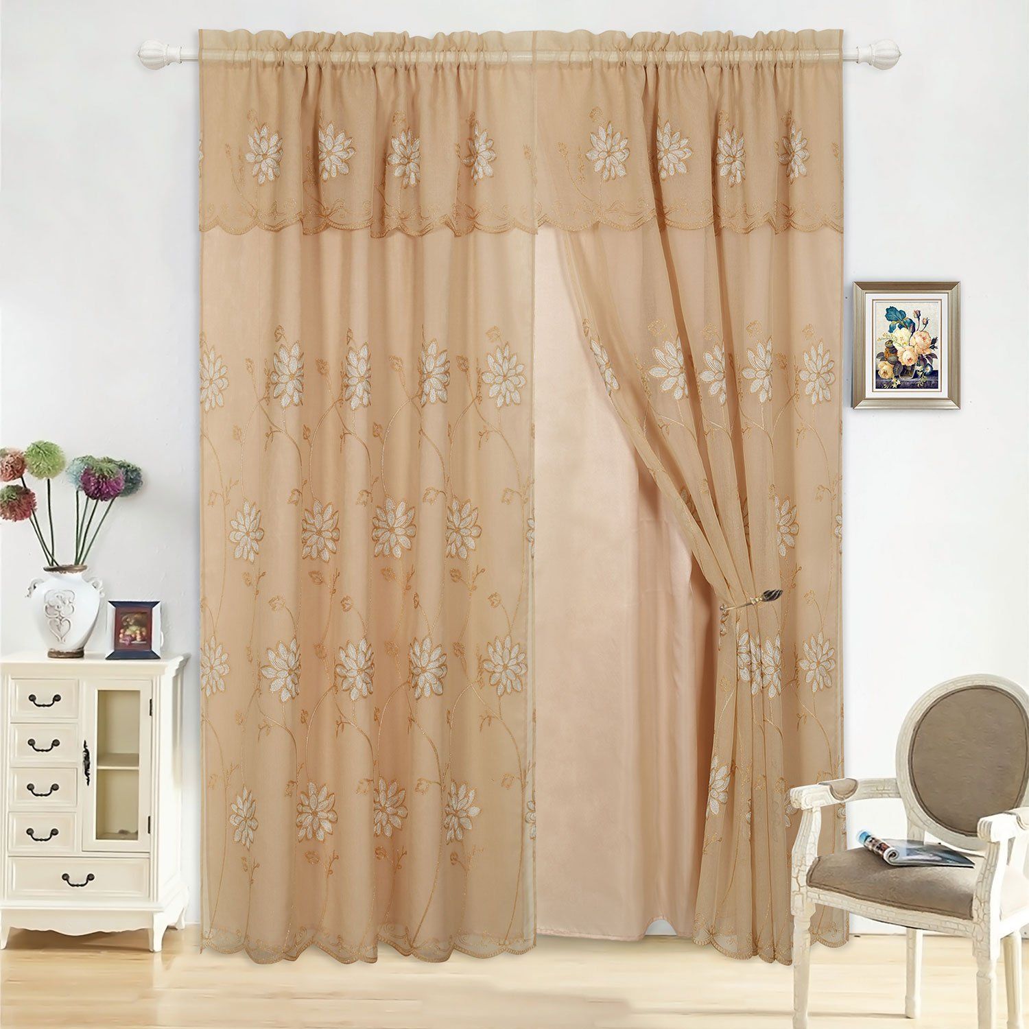 Beige Living Room Curtains