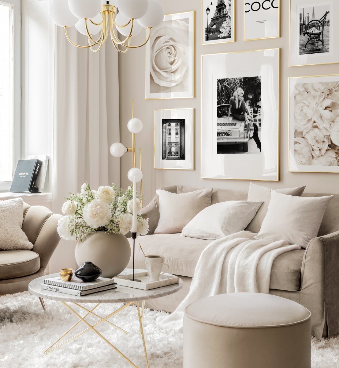 Beige and White Living Room