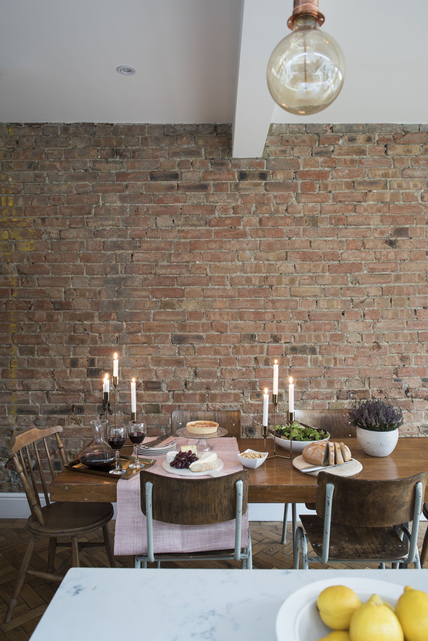 Bohemian Brick Wall Dining Room