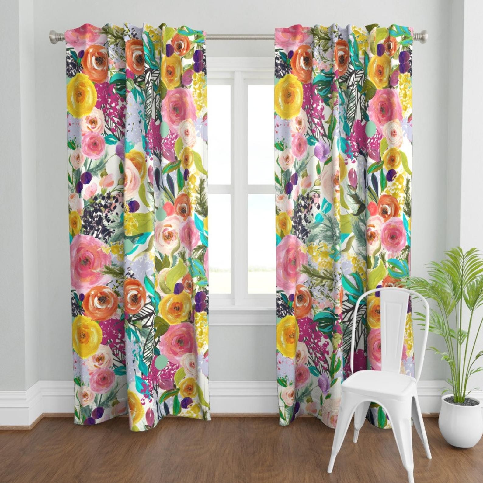 Colorful Living Room Curtains