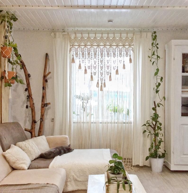 Living Room Curtains from Macrame