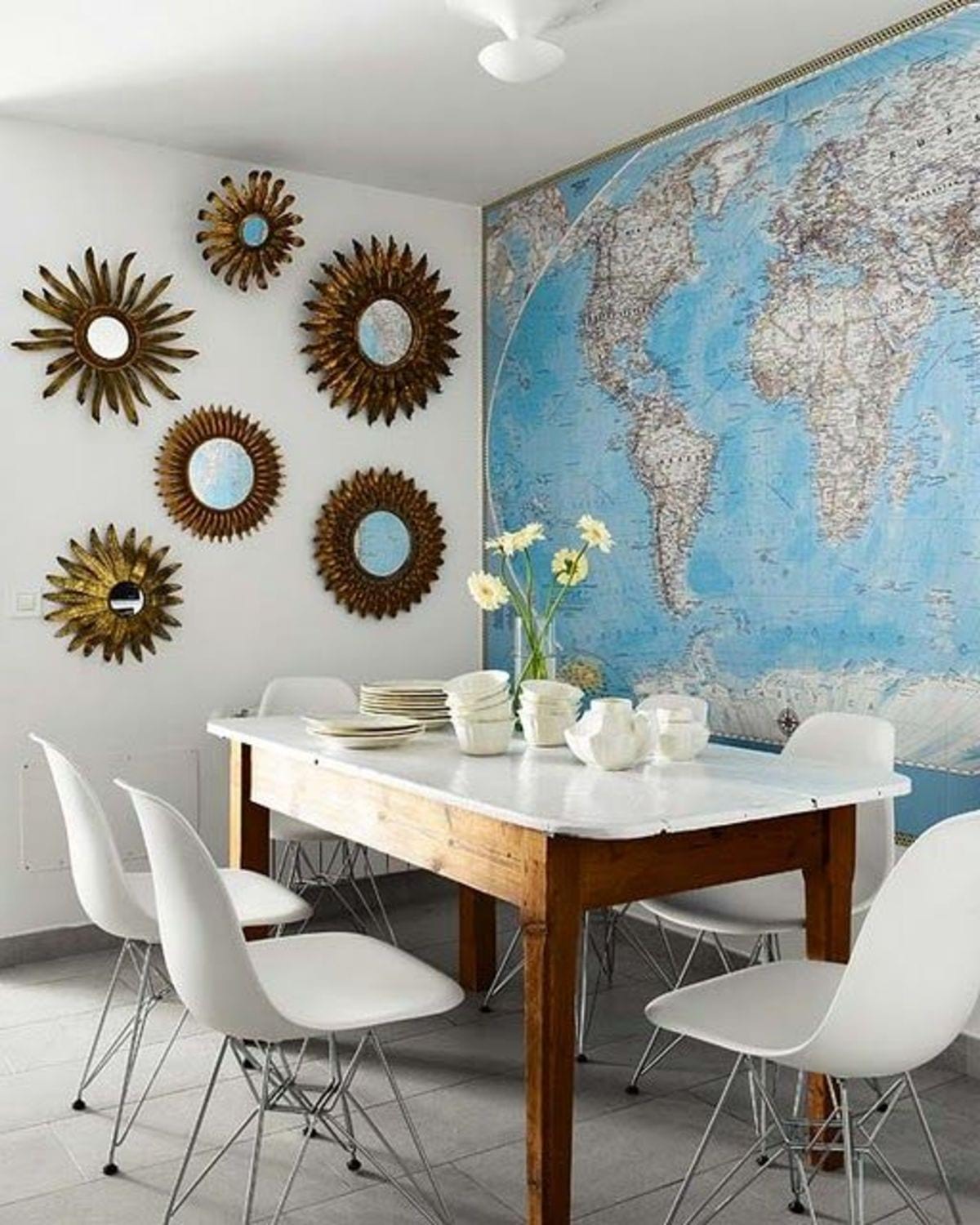 Modern Map Decoration for Dining Room